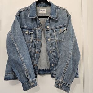 OLD NAVY Women’s Classic Denim Jacket Size L 100% Cotton Retro Y2K Essentials